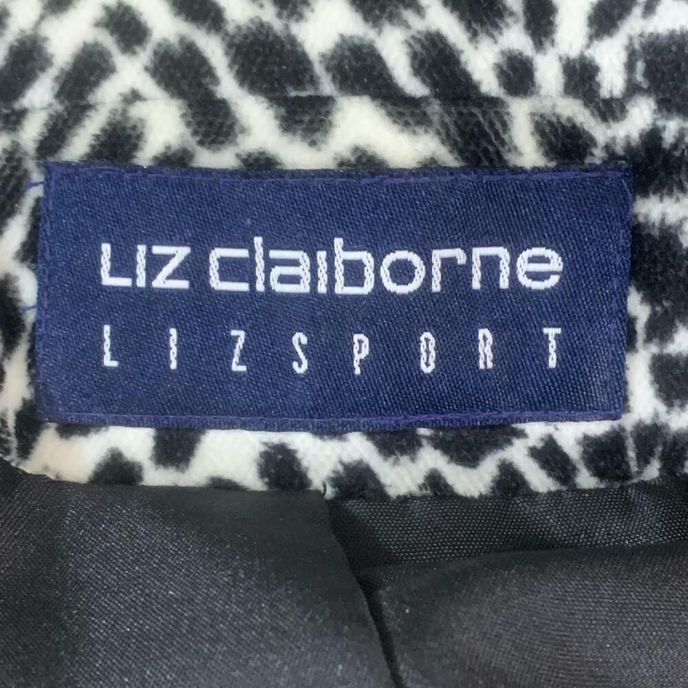 Vintage Sz L Animal Print Leopard Velvet Double Breasted Blazer Jacket Black Wht - Picture 15 of 16